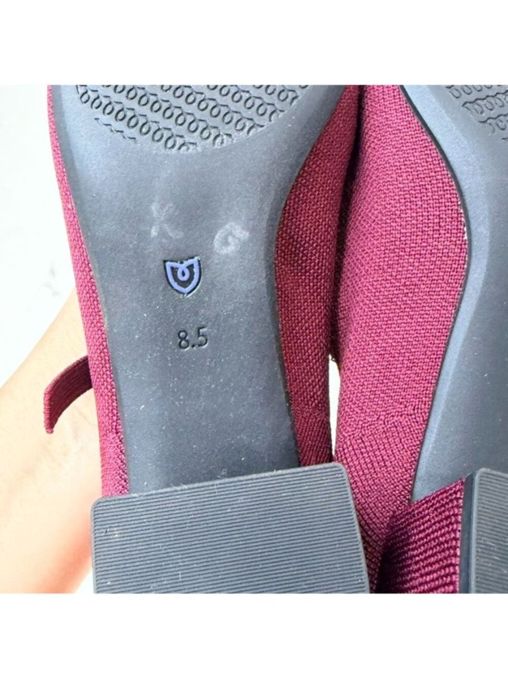 Rothy's The Mary Jane Block Heel Knit Pumps Wine Red Women's 8.5 - Picture 7 of 10